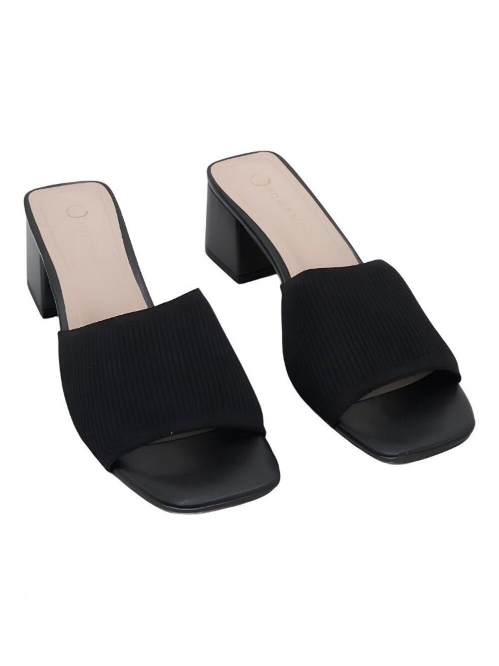 Journee Collection Womens Shilin Slip On Heeled Sandal Black Sz US 11M EU 41.5